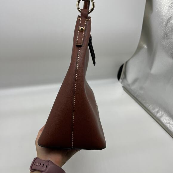 Dooney & Bourke Handbags Saffiano Leather Hobo Bags Amber Brown - Picture 5 of 15